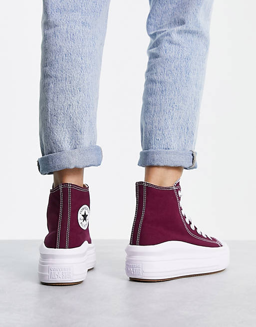 Converse Chuck Taylor All Star Move trainers in burgundy | ASOS