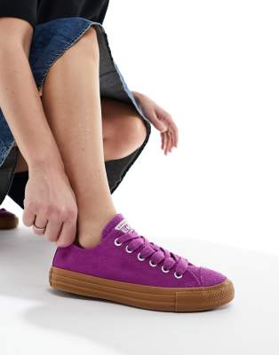 Converse Chuck Taylor All Star Ox trainers with gum sole in pink - ASOS Price Checker