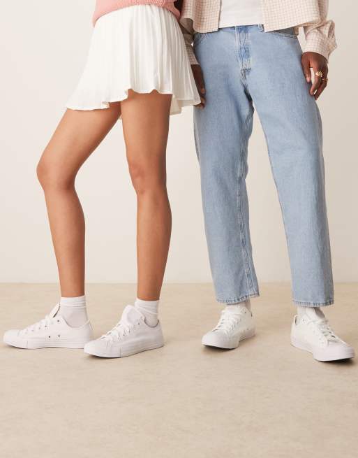 Converse blanche hot sale monochrome