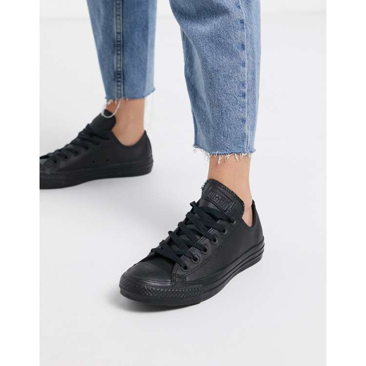 Mens black leather chuck taylors deals