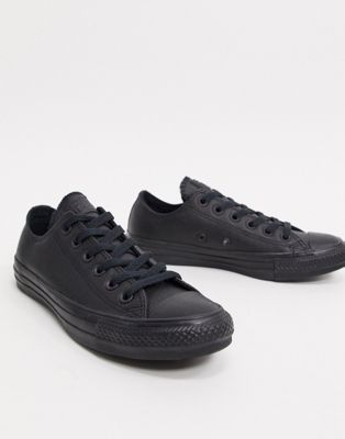 all black sneakers leather