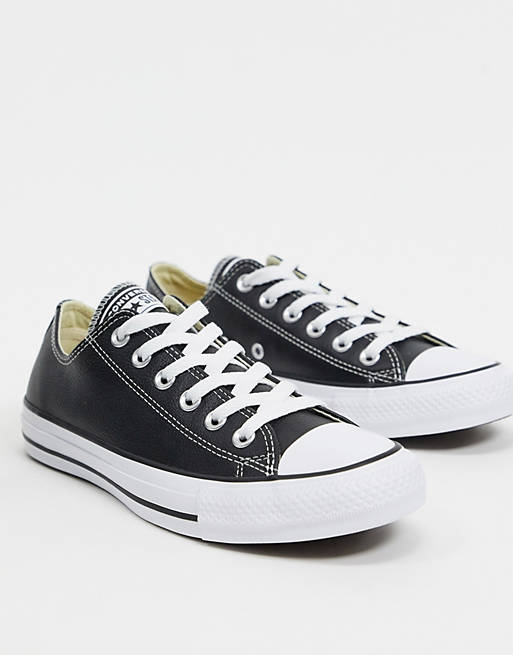 Converse Chuck Taylor All Star Ox black leather sneakers | ASOS