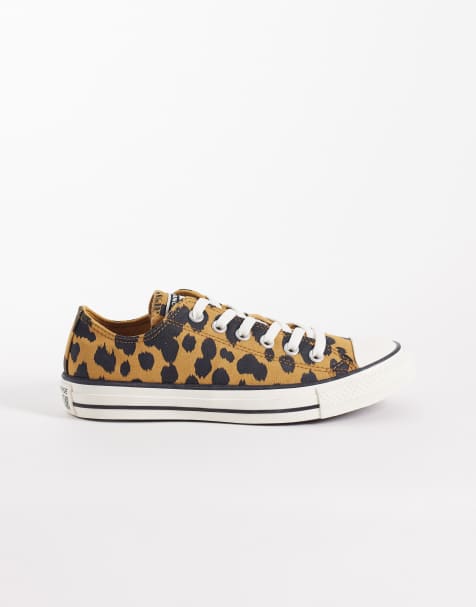 Converse – Chuck Taylor All Star Ox – Bruna och svarta, komönstrade sneakers - view 1