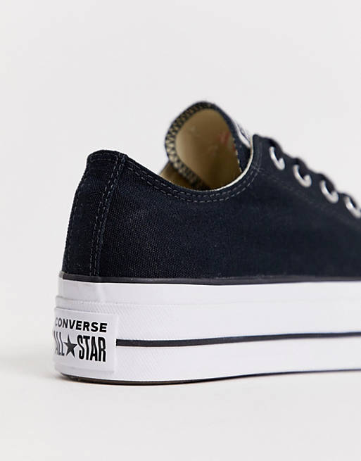 Converse Chuck Taylor All Star Ox canvas platform sneakers in black | ASOS