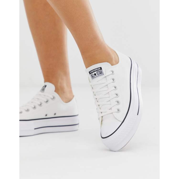 Converse Chuck Taylor All Star canvas platform sneakers in white | ASOS