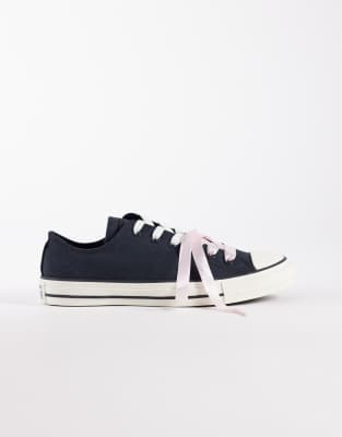 Converse Chuck Taylor All Star Ox Canvas sneakers in black with bow double lace-Neutral