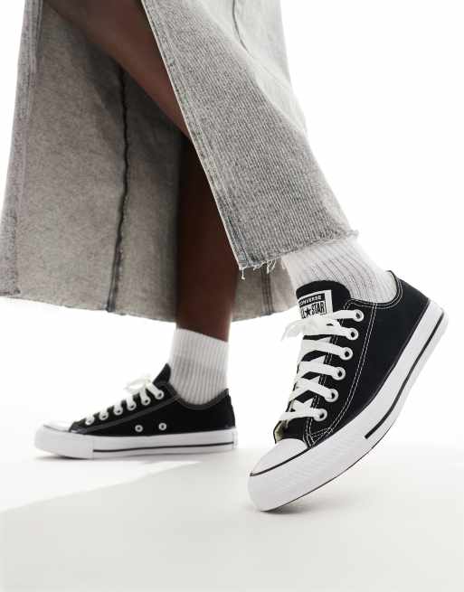 arrojar polvo en los ojos maíz George Bernard Converse Chuck Taylor All Star Ox canvas sneakers in black | ASOS