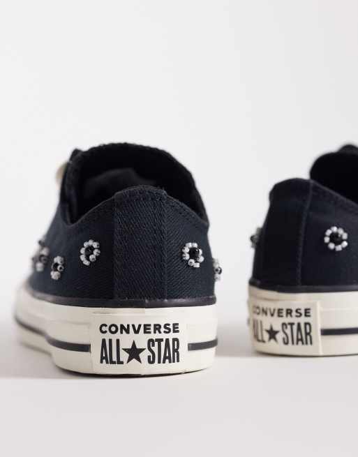 Converse – Chuck Taylor All Star Ox – Czarne buty sportowe z koralikami, 3 z 5