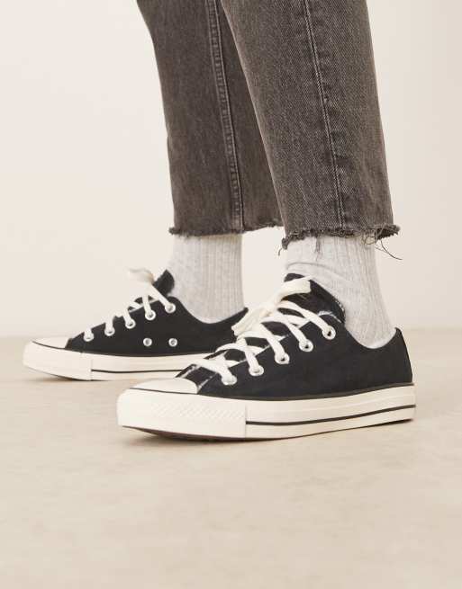 Converse – Chuck Taylor All Star Ox – Czarne zamszowe buty sportowe, 3 z 5