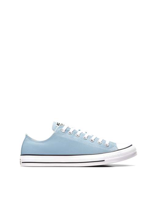 Pale blue leather converse online