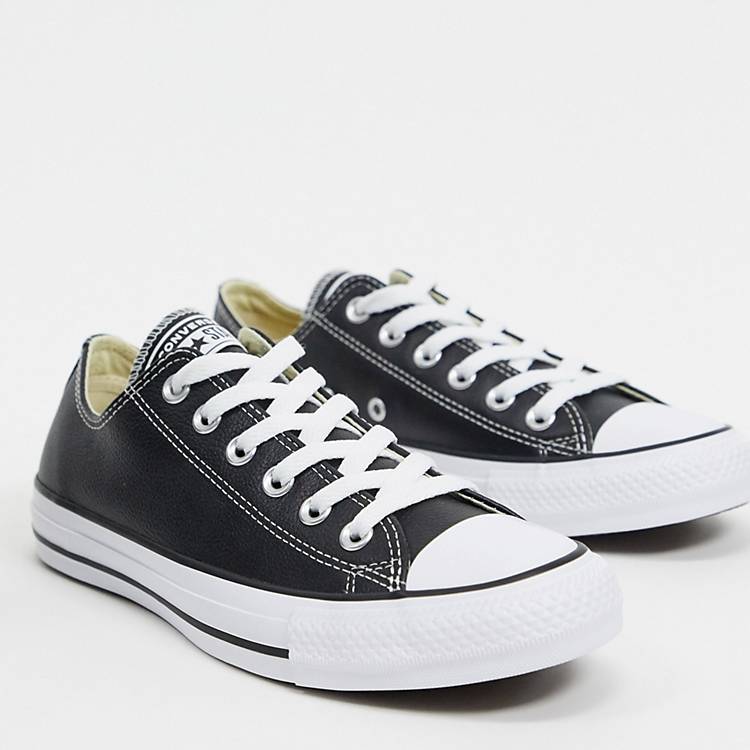 Converse Chuck Taylor All Star Ox leather sneakers in black | ASOS