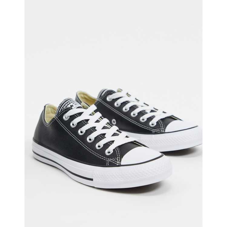  Converse Women's Chuck Taylor All Star Leather Low Top  Sneaker, Black, 4.5