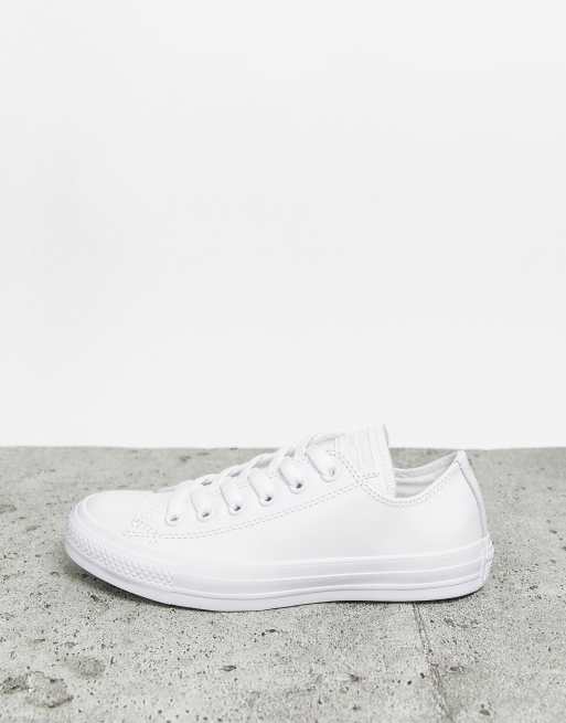 egoisme Afbestille Examen album Converse Chuck Taylor All Star Ox leather sneakers in white mono | ASOS