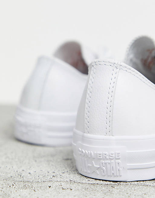 Converse All Star Ox leather sneakers in white mono ASOS