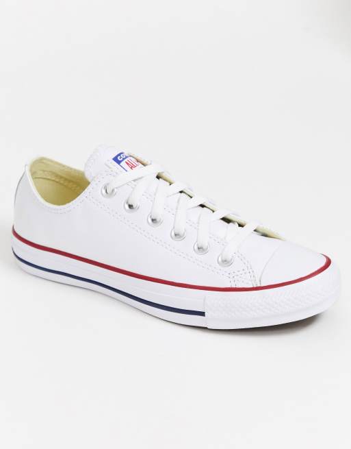 Converse cuir blanche online basse femme