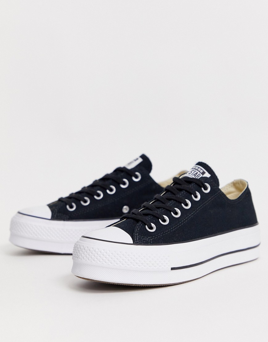 Converse Chuck Taylor All Star Ox Lift canvas platform sneakers in black