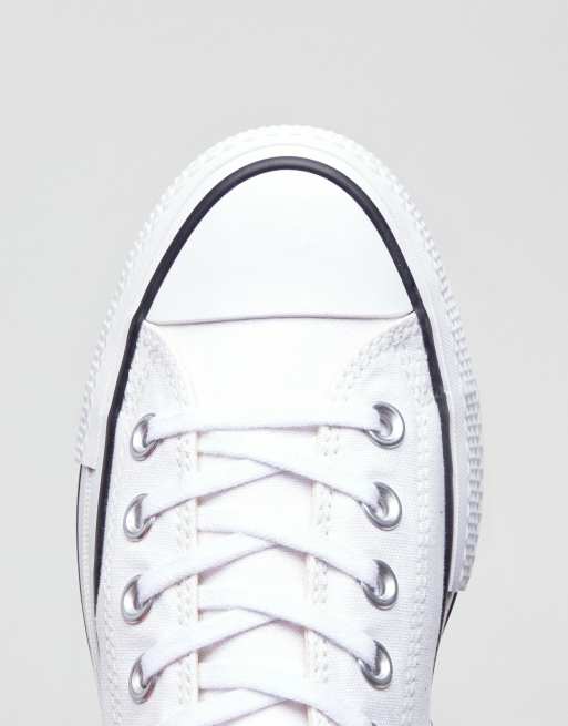 Converse Chuck Taylor All Star Ox Lift canvas platform sneakers in white