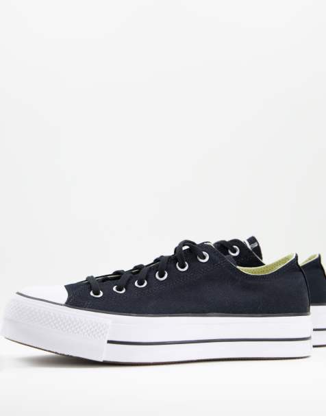 Converse Chuck Taylor All Star Ox Lift stacked sole trainers in black - view 1