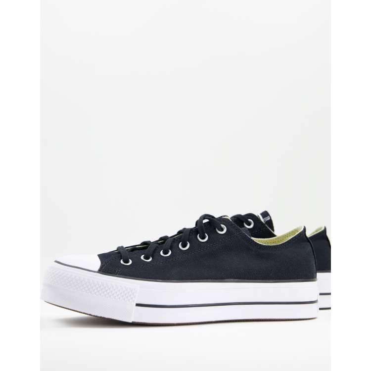 Converse Chuck Taylor All Star Ox Lift stacked sole trainers in black