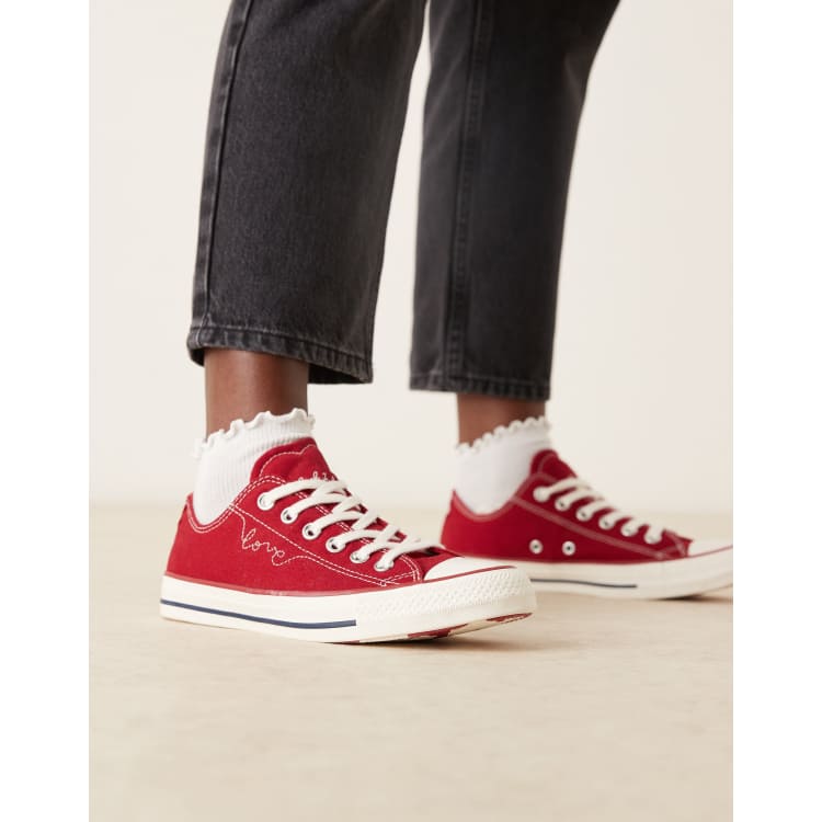 Converse Chuck Taylor All Star Ox Love sneakers in red | ASOS
