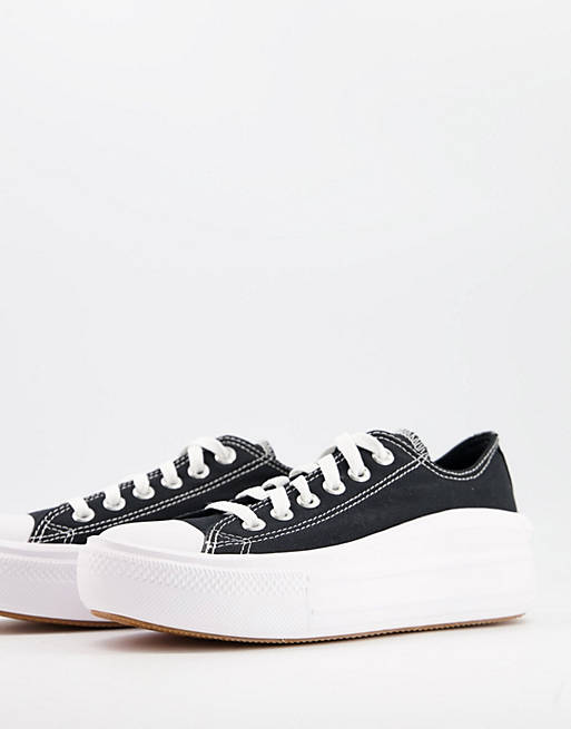 Converse Chuck Taylor All Star Ox Move canvas platform sneakers in black |  ASOS