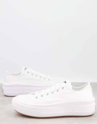 CONVERSE CHUCK TAYLOR ALL STAR OX MOVE CANVAS PLATFORM SNEAKERS IN WHITE,570257C