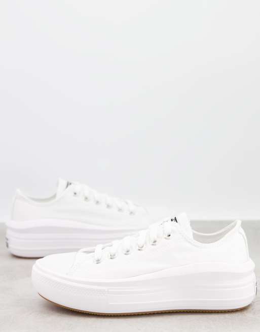 Converse all star ox low on sale platform white canvas