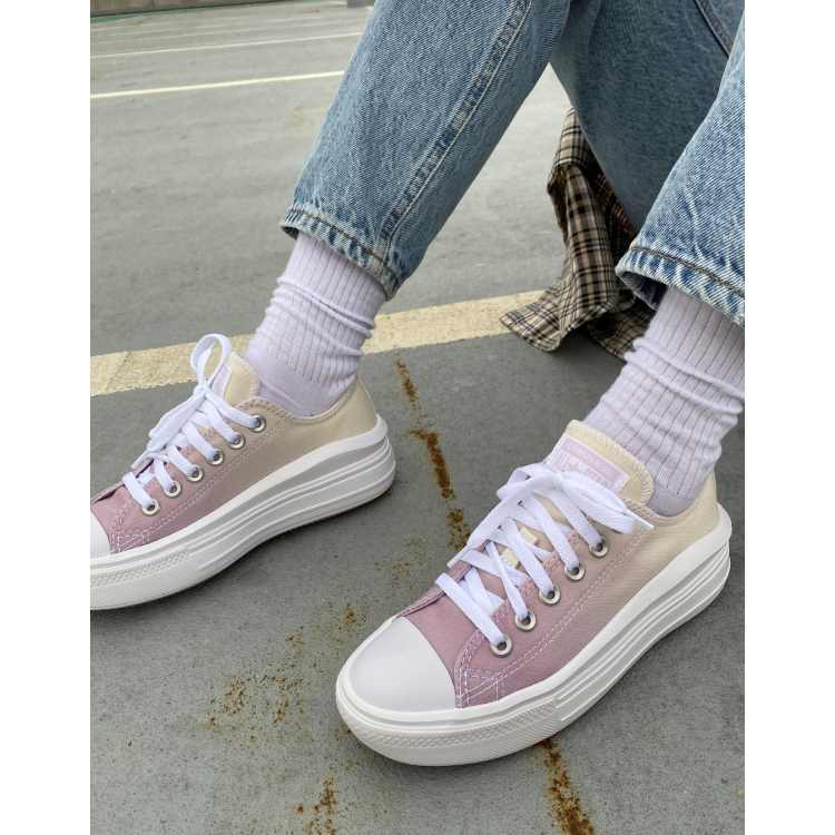 Converse Chuck Taylor All Star Ox Move ombre canvas platform sneakers in egret pure amethyst