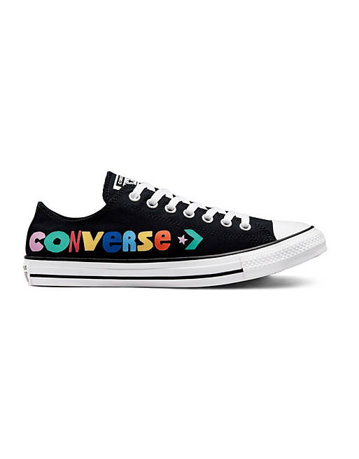 Converse Chuck Taylor All Star Ox 'Much Love' canvas sneakers in black |  ASOS