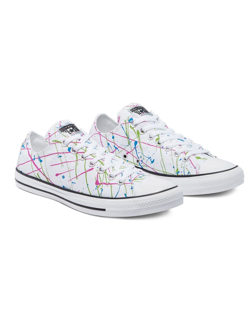 Converse Chuck Taylor All Star Ox paint splatter sneakers in white