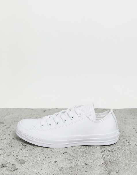Converse – Chuck Taylor All Star Ox – Sneaker aus weißem Leder