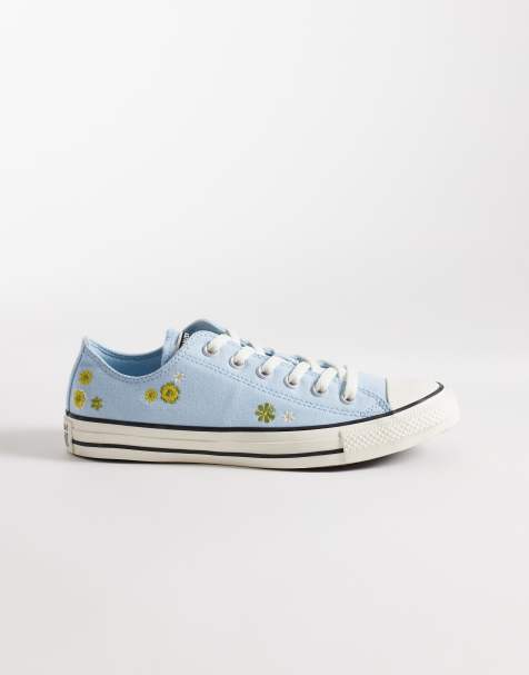 Converse Chuck Taylor All Star Ox sneakers in blue embroided floral print - view 1