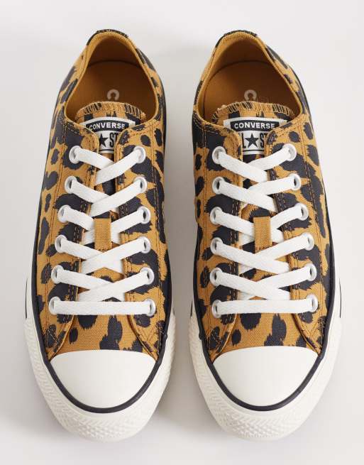 Converse Chuck Taylor All Star Ox sneakers in brown and black cow print, 3 of 5