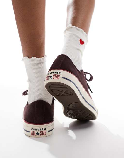 Converse Chuck Taylor All Star Ox sneakers in burgundy with trim