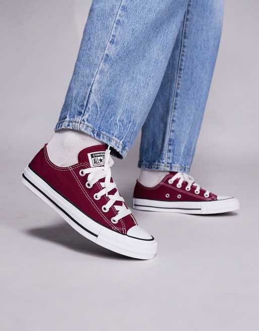Converse Chuck Taylor All Star Ox sneakers in burgundy | ASOS