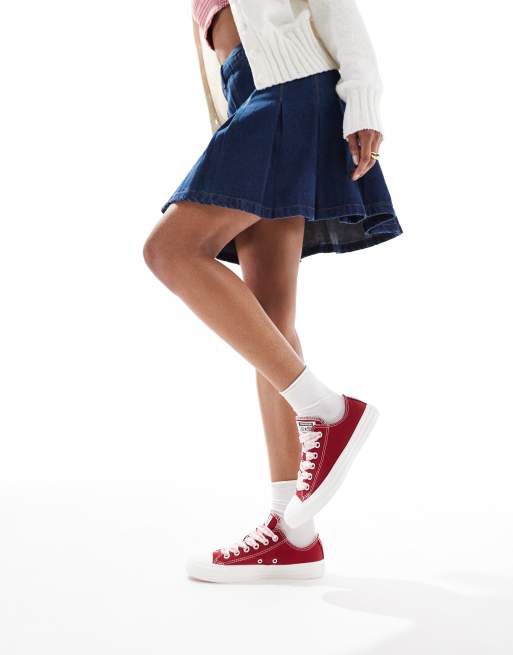 Converse Chuck Taylor All Star Ox sneakers in red with gingham