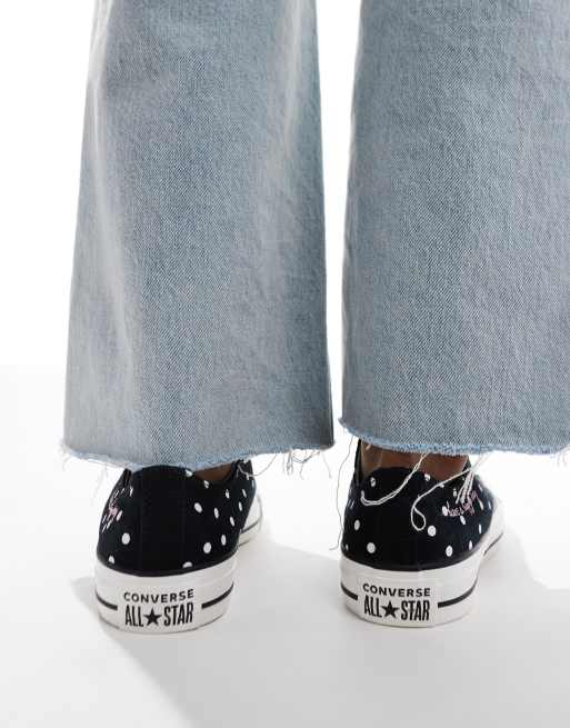 Converse - Chuck Taylor All Star ox - Sneakers in zwart en witte polkadot, 3 van 5