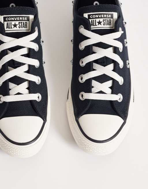 Converse Chuck Taylor - All Star Ox - Sneakers met kraaltjes in zwart, 2 van 5
