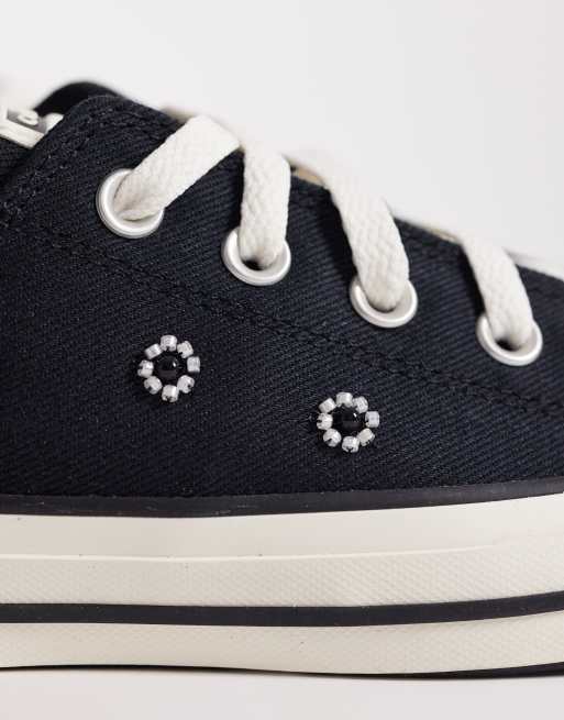 Converse Chuck Taylor - All Star Ox - Sneakers met kraaltjes in zwart, 4 van 5