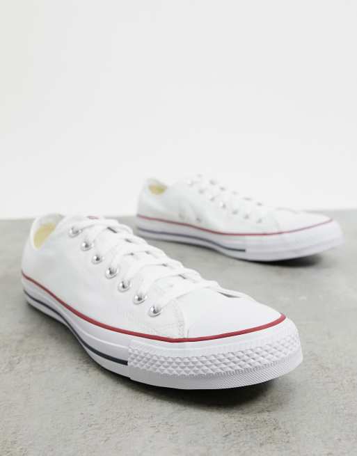 Converse - Chuck Taylor All Star Ox - Sneakers pianta larga bianche, 3 di 4