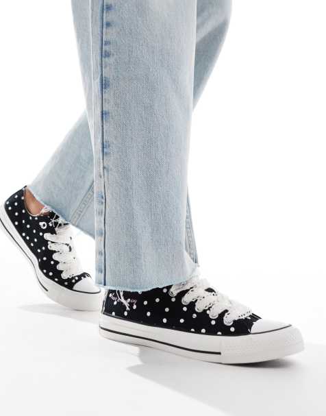 Converse Chuck Taylor - All Star Ox - Sorte sneakers med hvide polkaprikker - view 1
