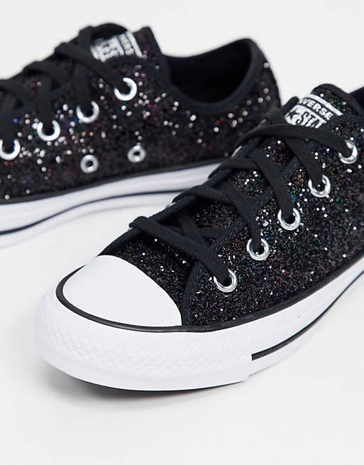 Converse Chuck Taylor All Star Ox trainers in black glitter | ASOS