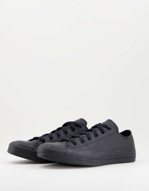 Converse Chuck Taylor All Star Ox trainers in black leather - view 1