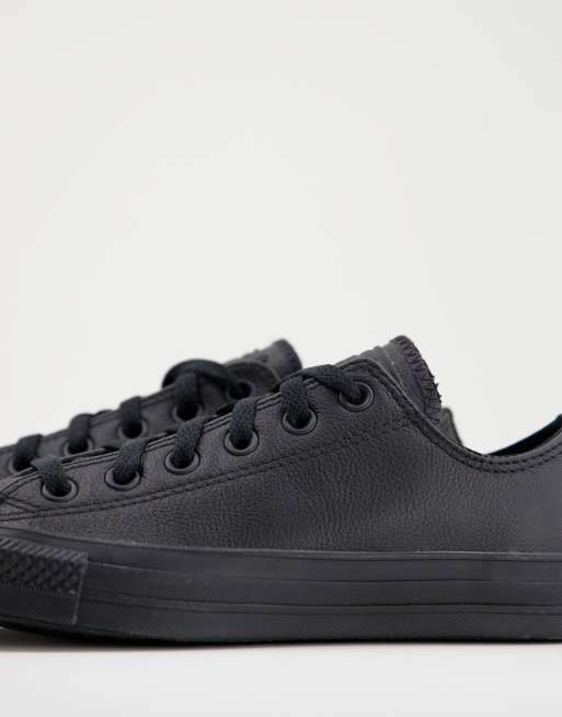 Converse Chuck Taylor All Star Ox trainers in black leather, 4 of 4
