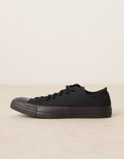 Black leather cheap plimsolls womens