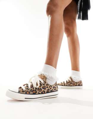 Converse Chuck Taylor All Star Ox trainers in leopard print-Multi