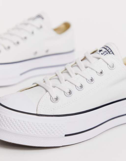Converse – Chuck Taylor All Star Ox – Vita platåsneakers i kanvas med högt skaft, 4 av 4