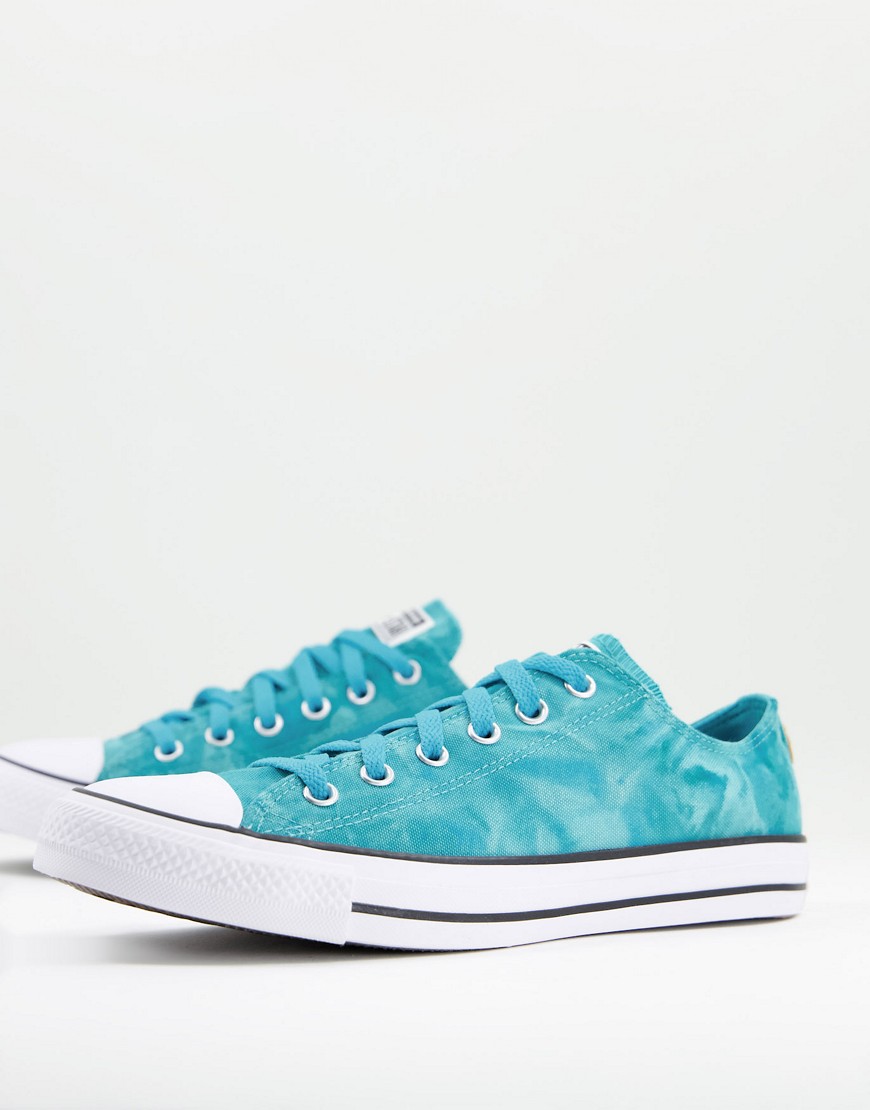 Converse Chuck Taylor All Star Ox washed canvas sneakers in harbor teal-Green