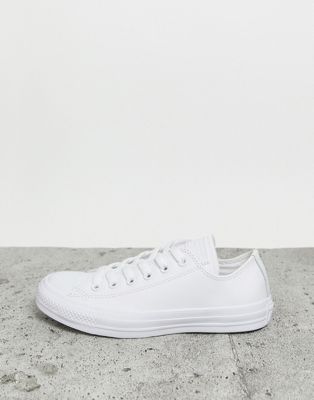 all white leather chuck taylors