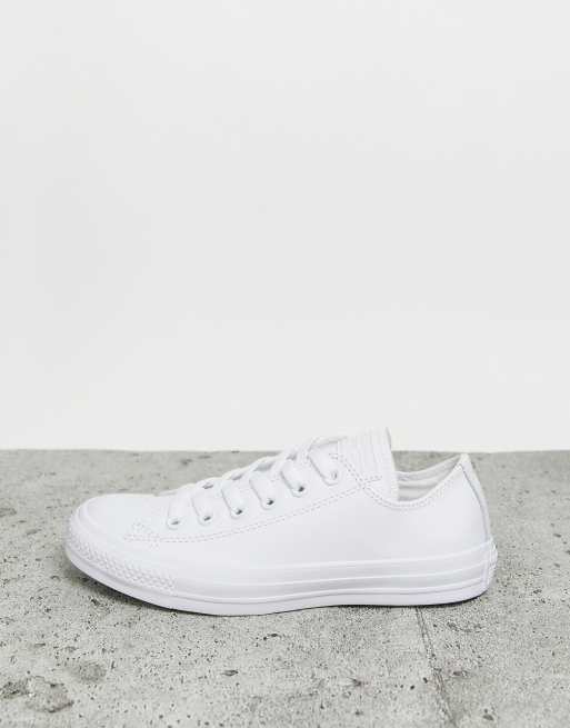 Converse white deals shoes leather